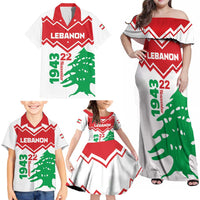 Personalized Lebanon Independence Day Family Matching Off Shoulder Maxi Dress and Hawaiian Shirt Cedrus libani - Wonder Print Shop