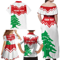 Personalized Lebanon Independence Day Family Matching Off Shoulder Maxi Dress and Hawaiian Shirt Cedrus libani - Wonder Print Shop