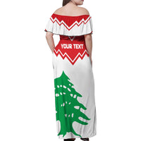 Personalized Lebanon Independence Day Family Matching Off Shoulder Maxi Dress and Hawaiian Shirt Cedrus libani - Wonder Print Shop
