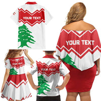 Personalized Lebanon Independence Day Family Matching Off Shoulder Short Dress and Hawaiian Shirt Cedrus libani - Wonder Print Shop