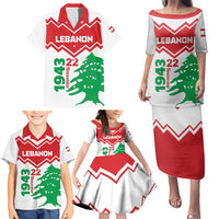 Personalized Lebanon Independence Day Family Matching Puletasi and Hawaiian Shirt Cedrus libani - Wonder Print Shop