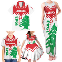 Personalized Lebanon Independence Day Family Matching Tank Maxi Dress and Hawaiian Shirt Cedrus libani - Wonder Print Shop