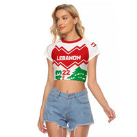 Personalized Lebanon Independence Day Raglan Cropped T Shirt Cedrus libani - Wonder Print Shop