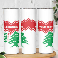 Personalized Lebanon Independence Day Skinny Tumbler Cedrus libani - Wonder Print Shop