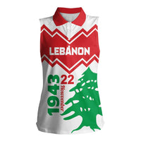 Personalized Lebanon Independence Day Women Sleeveless Polo Shirt Cedrus libani - Wonder Print Shop