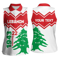 Personalized Lebanon Independence Day Women Sleeveless Polo Shirt Cedrus libani - Wonder Print Shop