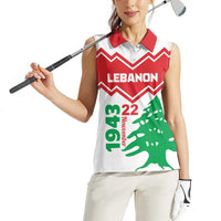 Personalized Lebanon Independence Day Women Sleeveless Polo Shirt Cedrus libani - Wonder Print Shop