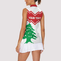 Personalized Lebanon Independence Day Women Sleeveless Polo Shirt Cedrus libani - Wonder Print Shop