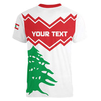 Personalized Lebanon Independence Day Women V-Neck T-Shirt Cedrus libani - Wonder Print Shop