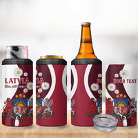 Personalized Latvia 4 in 1 Can Cooler Tumbler Dievs sveti Latviju! - Wonder Print Shop