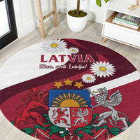 Latvia Round Carpet Dievs sveti Latviju