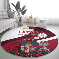 Latvia Round Carpet Dievs sveti Latviju