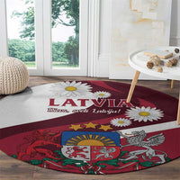 Latvia Round Carpet Dievs sveti Latviju