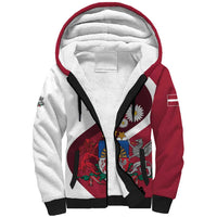 Personalized Latvia Sherpa Hoodie Dievs sveti Latviju - Wonder Print Shop
