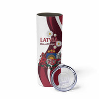 Personalized Latvia Skinny Tumbler Dievs sveti Latviju! - Wonder Print Shop