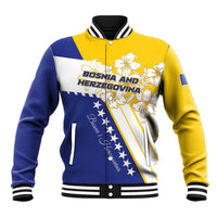 Personalized Bosnia and Herzegovina Baseball Jacket Stars With Golden Lily - Wonder Print Shop