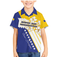 Personalized Bosnia and Herzegovina Family Matching Mermaid Dress and Hawaiian Shirt Stars With Golden Lily - Wonder Print Shop
