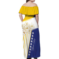Personalized Bosnia and Herzegovina Family Matching Off Shoulder Maxi Dress and Hawaiian Shirt Stars With Golden Lily - Wonder Print Shop