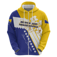 Personalized Bosnia and Herzegovina Hoodie Stars With Golden Lily - Wonder Print Shop