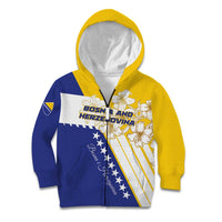 Personalized Bosnia and Herzegovina Kid Hoodie Stars With Golden Lily - Wonder Print Shop