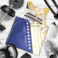 Personalized Bosnia and Herzegovina Men Tank Top Stars With Golden Lily - Wonder Print Shop