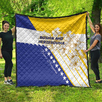 Bosnia and Herzegovina Quilt Stars With Golden Lily - Wonder Print Shop