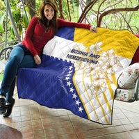 Bosnia and Herzegovina Quilt Stars With Golden Lily - Wonder Print Shop