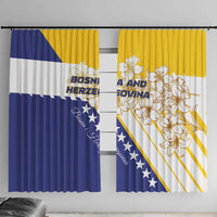 Bosnia and Herzegovina Window Curtain Stars With Golden Lily - Wonder Print Shop