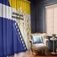 Bosnia and Herzegovina Window Curtain Stars With Golden Lily - Wonder Print Shop