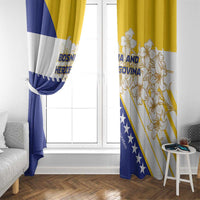 Bosnia and Herzegovina Window Curtain Stars With Golden Lily - Wonder Print Shop