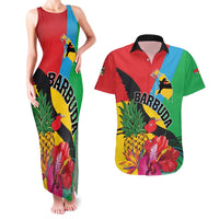 Personalised Barbuda Couples Matching Tank Maxi Dress and Hawaiian Shirt Frigate Bird Tropical Style