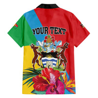 Personalised Barbuda Family Matching Off The Shoulder Long Sleeve Dress and Hawaiian Shirt Frigate Bird Tropical Style