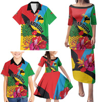Personalised Barbuda Family Matching Puletasi and Hawaiian Shirt Frigate Bird Tropical Style