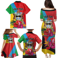 Personalised Barbuda Family Matching Puletasi and Hawaiian Shirt Frigate Bird Tropical Style