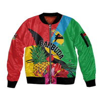 Personalised Barbuda Sleeve Zip Bomber Jacket Frigate Bird Tropical Style - Wonder Print Shop