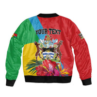 Personalised Barbuda Sleeve Zip Bomber Jacket Frigate Bird Tropical Style - Wonder Print Shop