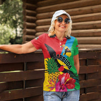 Personalised Barbuda Women Polo Shirt Frigate Bird Tropical Style - Wonder Print Shop