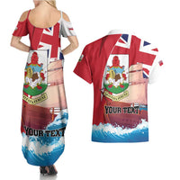 Personalised Bermuda Couples Matching Summer Maxi Dress and Hawaiian Shirt Quo Fata Ferunt