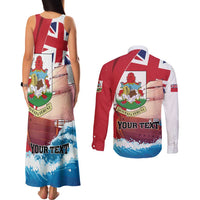Personalised Bermuda Couples Matching Tank Maxi Dress and Long Sleeve Button Shirt Quo Fata Ferunt