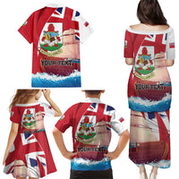 Personalised Bermuda Family Matching Puletasi and Hawaiian Shirt Quo Fata Ferunt
