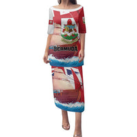 Personalised Bermuda Family Matching Puletasi and Hawaiian Shirt Quo Fata Ferunt