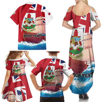 Personalised Bermuda Family Matching Summer Maxi Dress and Hawaiian Shirt Quo Fata Ferunt - Wonder Print Shop