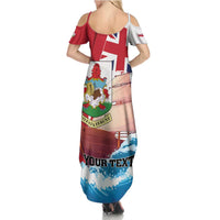 Personalised Bermuda Family Matching Summer Maxi Dress and Hawaiian Shirt Quo Fata Ferunt - Wonder Print Shop