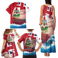 Personalised Bermuda Family Matching Tank Maxi Dress and Hawaiian Shirt Quo Fata Ferunt - Wonder Print Shop