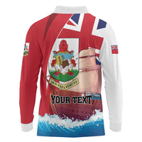 Personalised Bermuda Long Sleeve Polo Shirt Quo Fata Ferunt - Wonder Print Shop