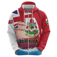 Personalised Bermuda Zip Hoodie Quo Fata Ferunt - Wonder Print Shop
