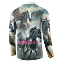 Personalized Pegasus Horse Racing 2025 Button Sweatshirt Soar to Victory