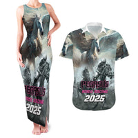 Personalized Pegasus Horse Racing 2025 Couples Matching Tank Maxi Dress and Hawaiian Shirt Soar to Victory