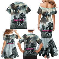 Personalized Pegasus Horse Racing 2025 Family Matching Mermaid Dress and Hawaiian Shirt Soar to Victory