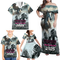 Personalized Pegasus Horse Racing 2025 Family Matching Off Shoulder Maxi Dress and Hawaiian Shirt Soar to Victory - Wonder Print Shop